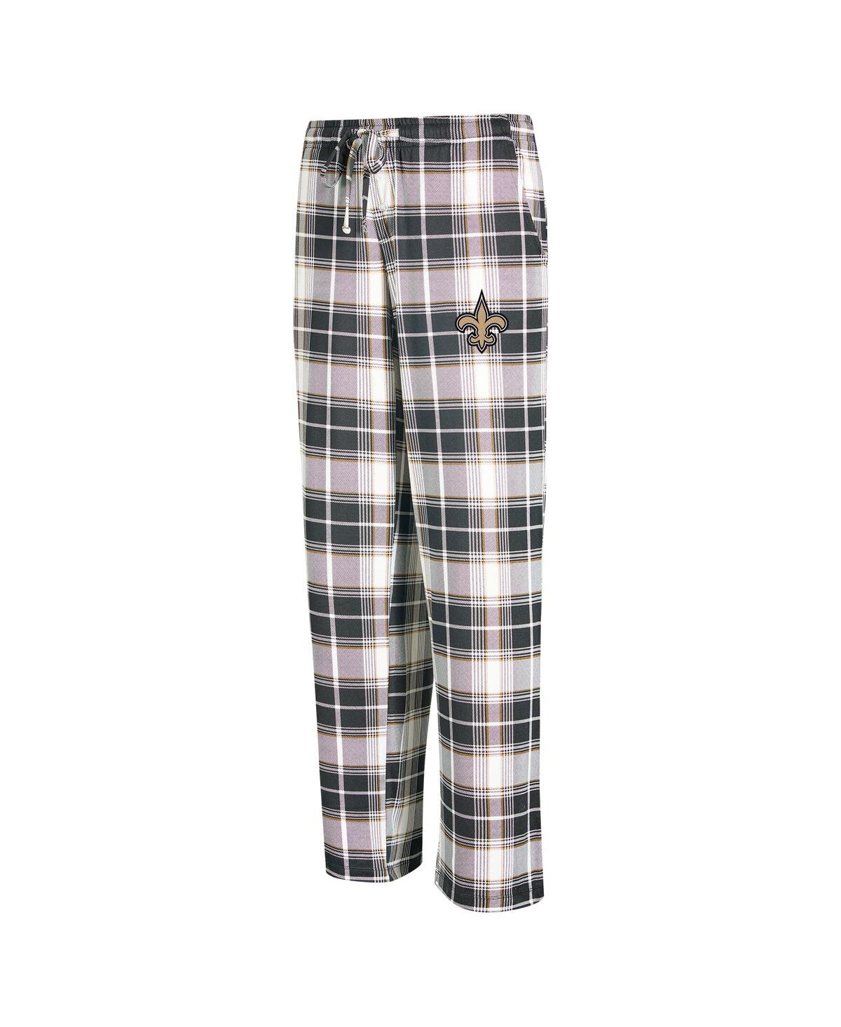 Concepts Sport Women's Black New Orleans Saints Ashford Plaid Knit Pants In Black