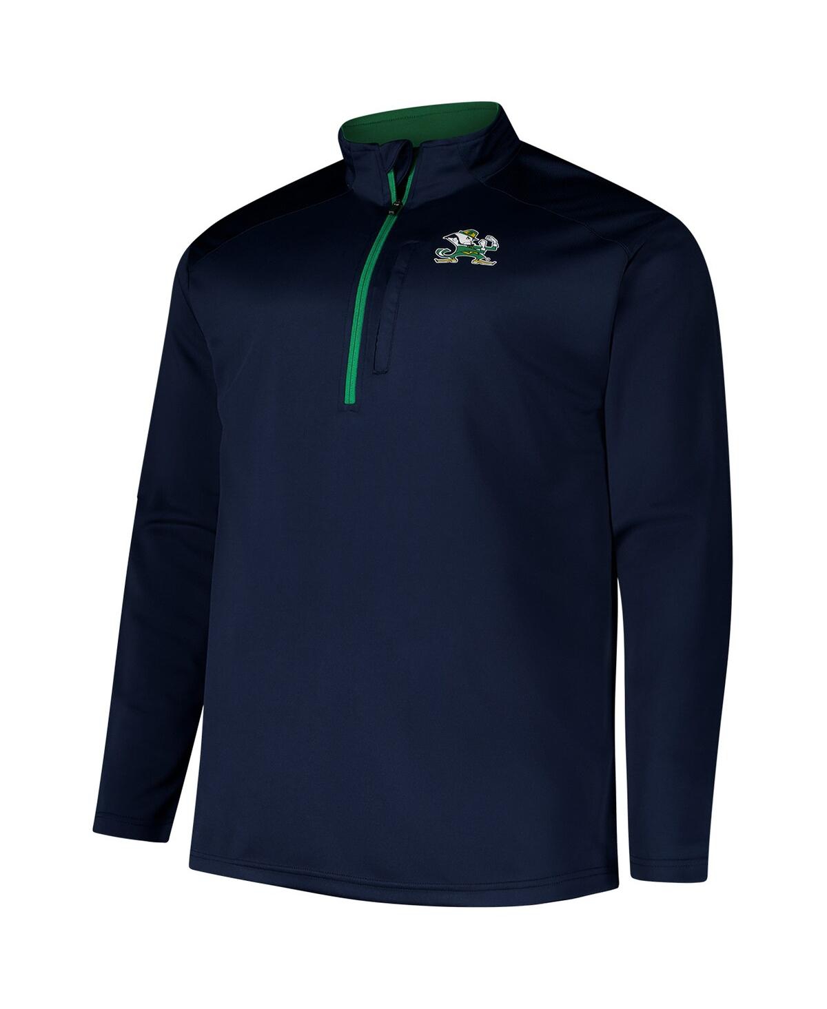 Fanatics Men's Navy Notre Dame Fighting Irish Big Tall Defender Quarter-zip Top In Navy