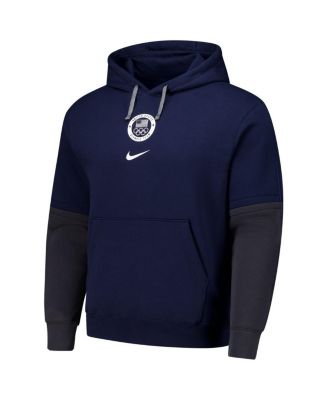 Men's Navy Team USA Club Color Block Pullover Hoodie