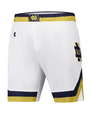 Men's White Notre Dame Fighting Irish Replica Basketball Shorts