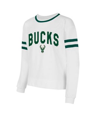 Women's White Milwaukee Bucks Borough Pullover Sweatshirt