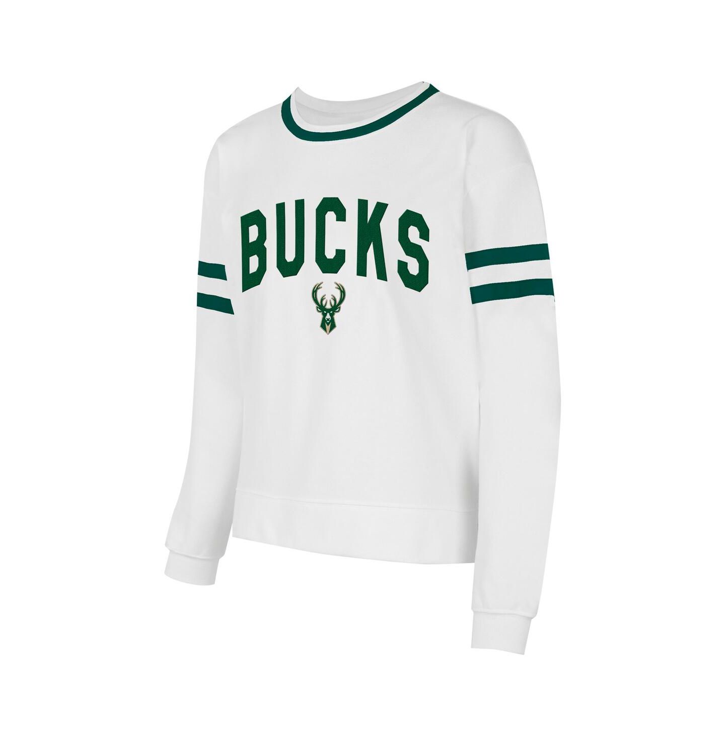 Женская толстовка Concepts Sport White Milwaukee Bucks Borough Pullover — фото 3