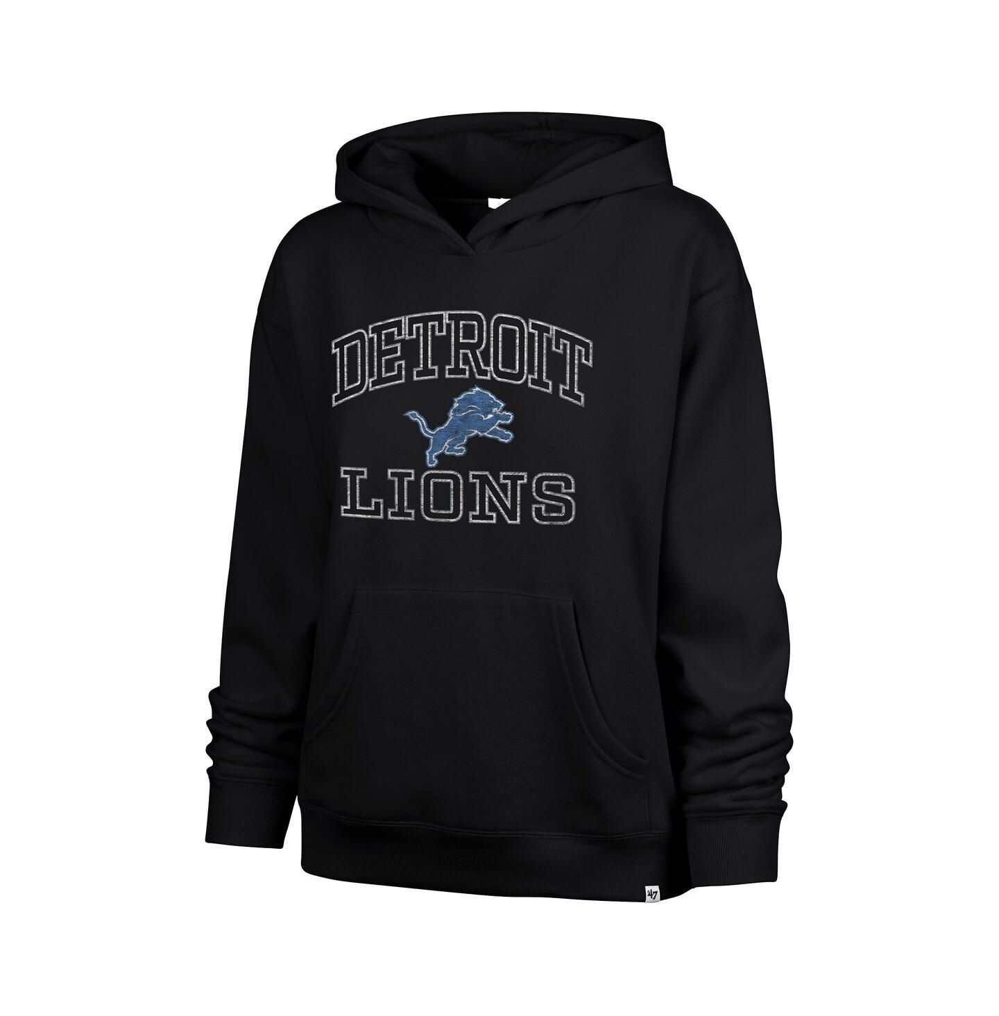 Женское худи '47 Brand Black Detroit Lions Clarity Naomi Pullover — фото 3