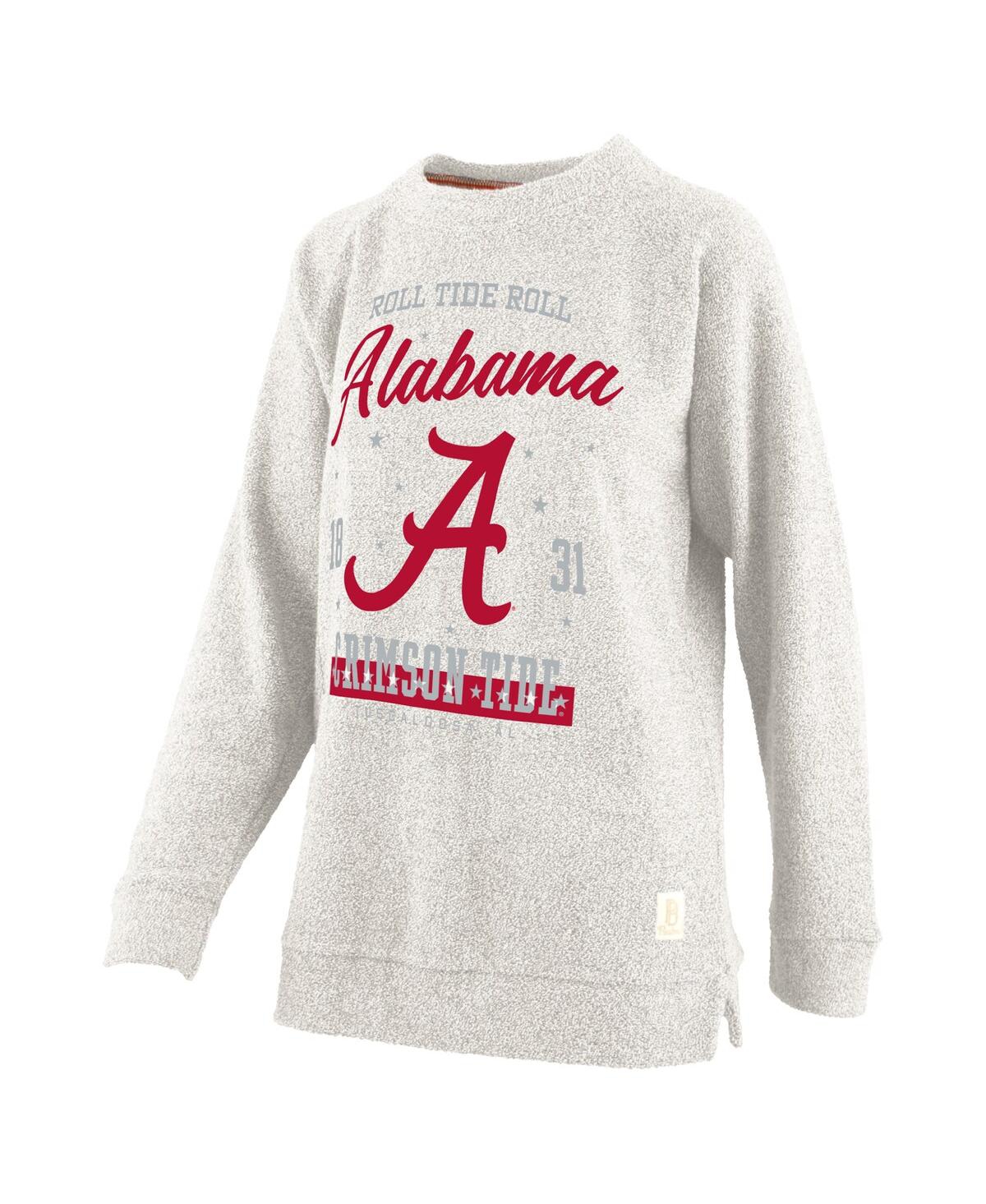 PRESSBOX WOMEN'S OATMEAL ALABAMA CRIMSON TIDE PLUS SIZE COMFY CAIRO TERRY PULLOVER SWEATSHIRT 