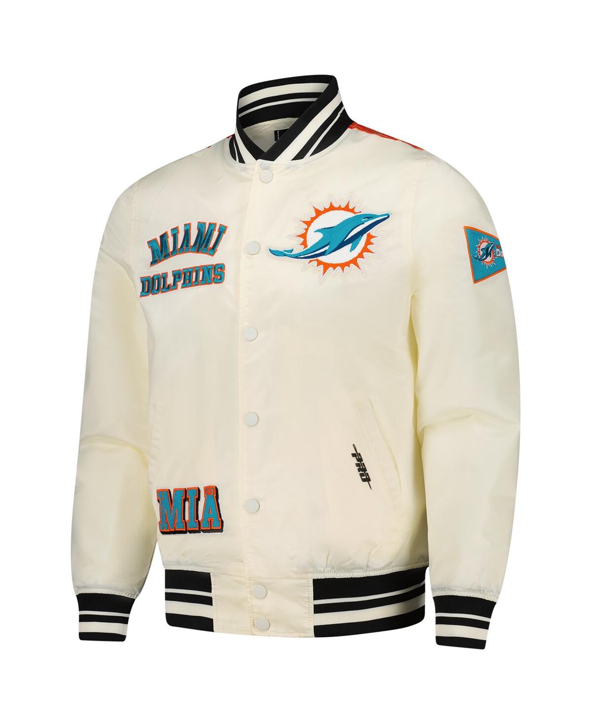 Pro Standard Men's Cream Miami Dolphins Sublimated Satin Full-snap Jacket In Cream