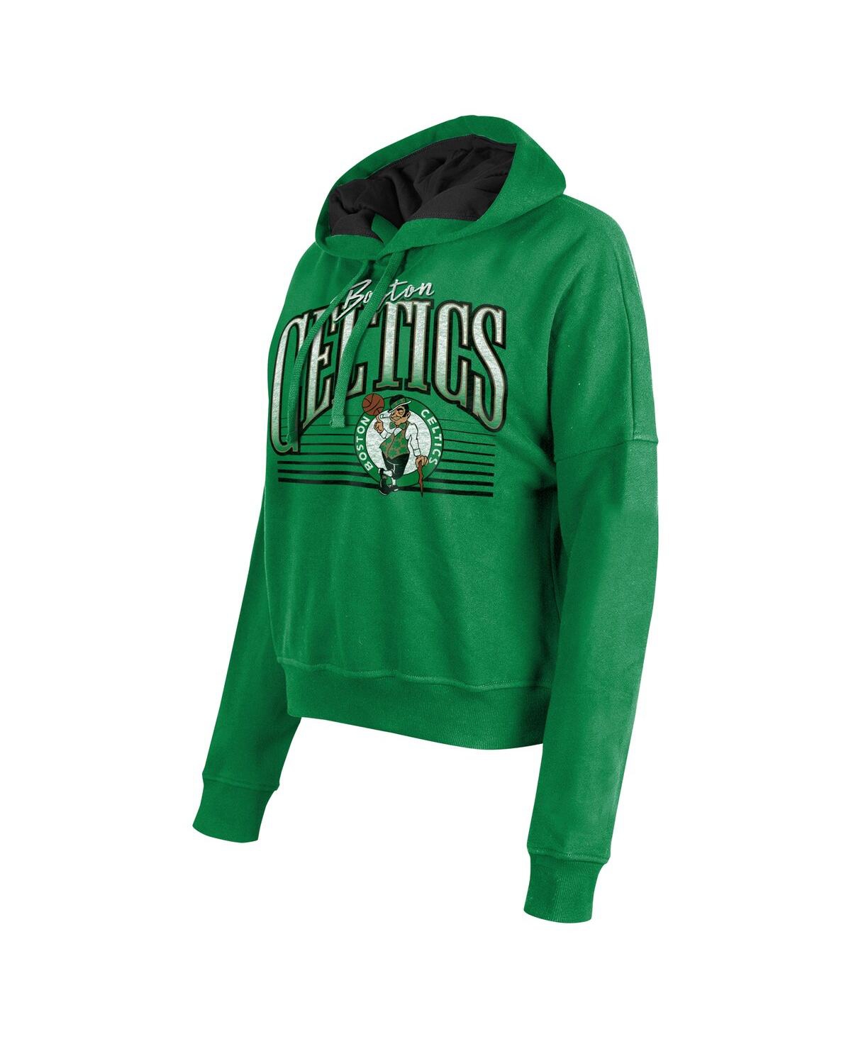 NEW ERA WOMEN'S KELLY GREEN BOSTON CELTICS BOXY PULLOVER HOODIE 