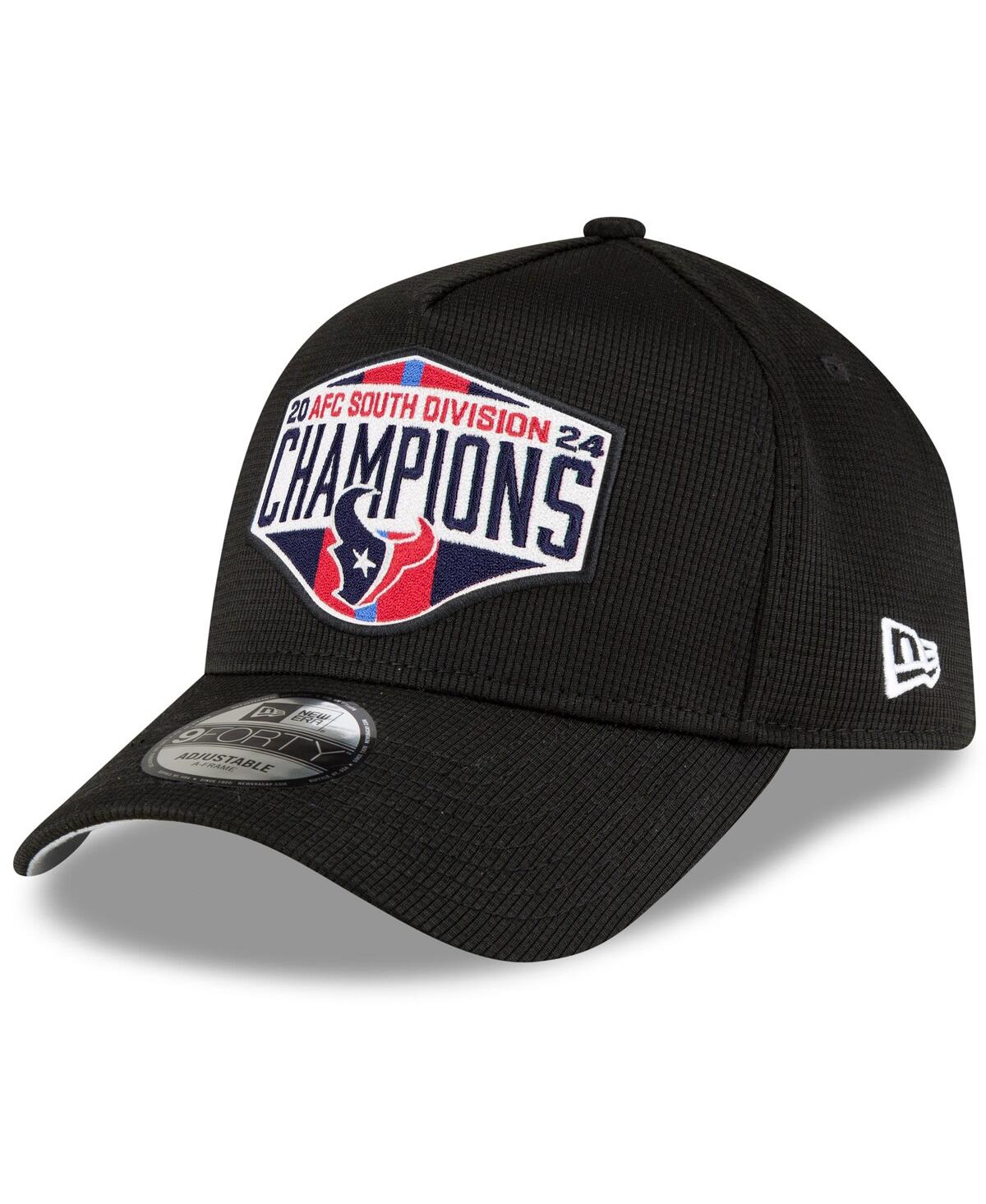 New Era Men's Black Houston Texans 2024 Afc South Division Champions Locker Room A-frame 9forty Adjustable H In Black