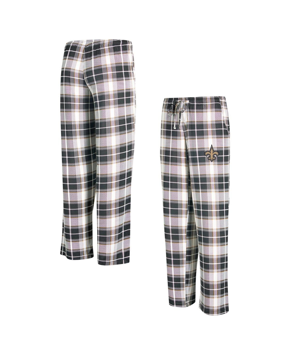 Concepts Sport Women's Black New Orleans Saints Ashford Plaid Knit Pants In Black