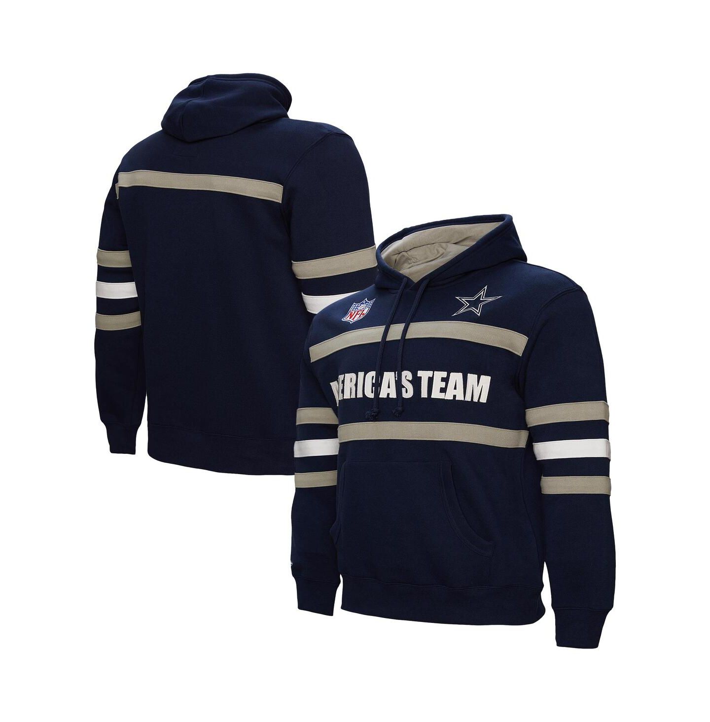Мужское худи Mitchell & Ness Navy Dallas Cowboys America's Team Head Coach Pullover — фото 1