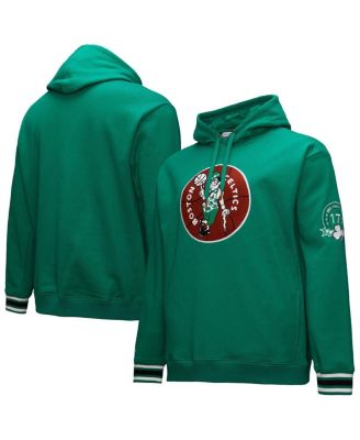 Men's Kelly Green Boston Celtics Chainstitch Applique Vintage Heavyweight Pullover Hoodie