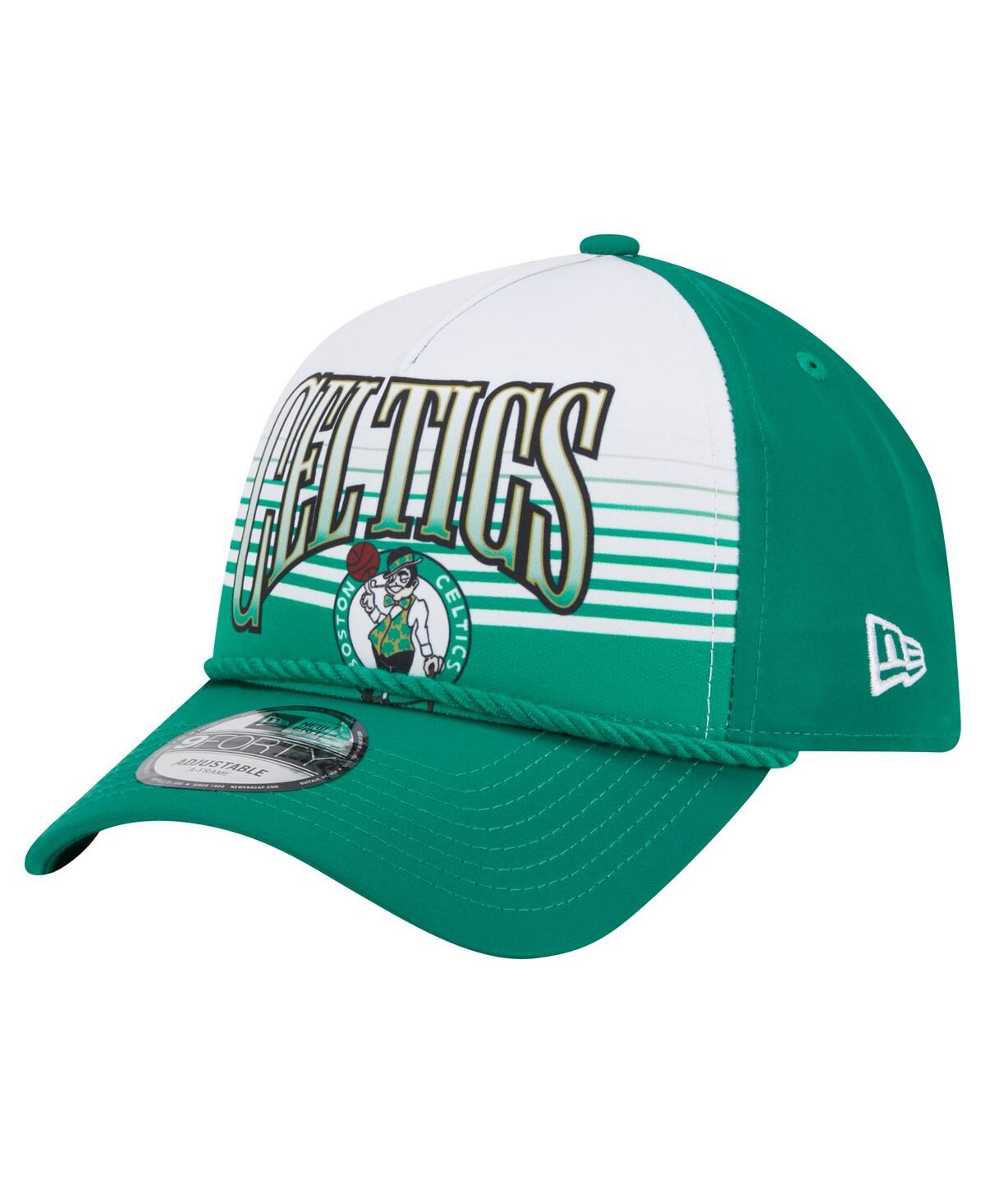 New Era Men's Kelly Green Boston Celtics Throwback Gradient A-frame 9forty Adjustable Hat In Kelly Green