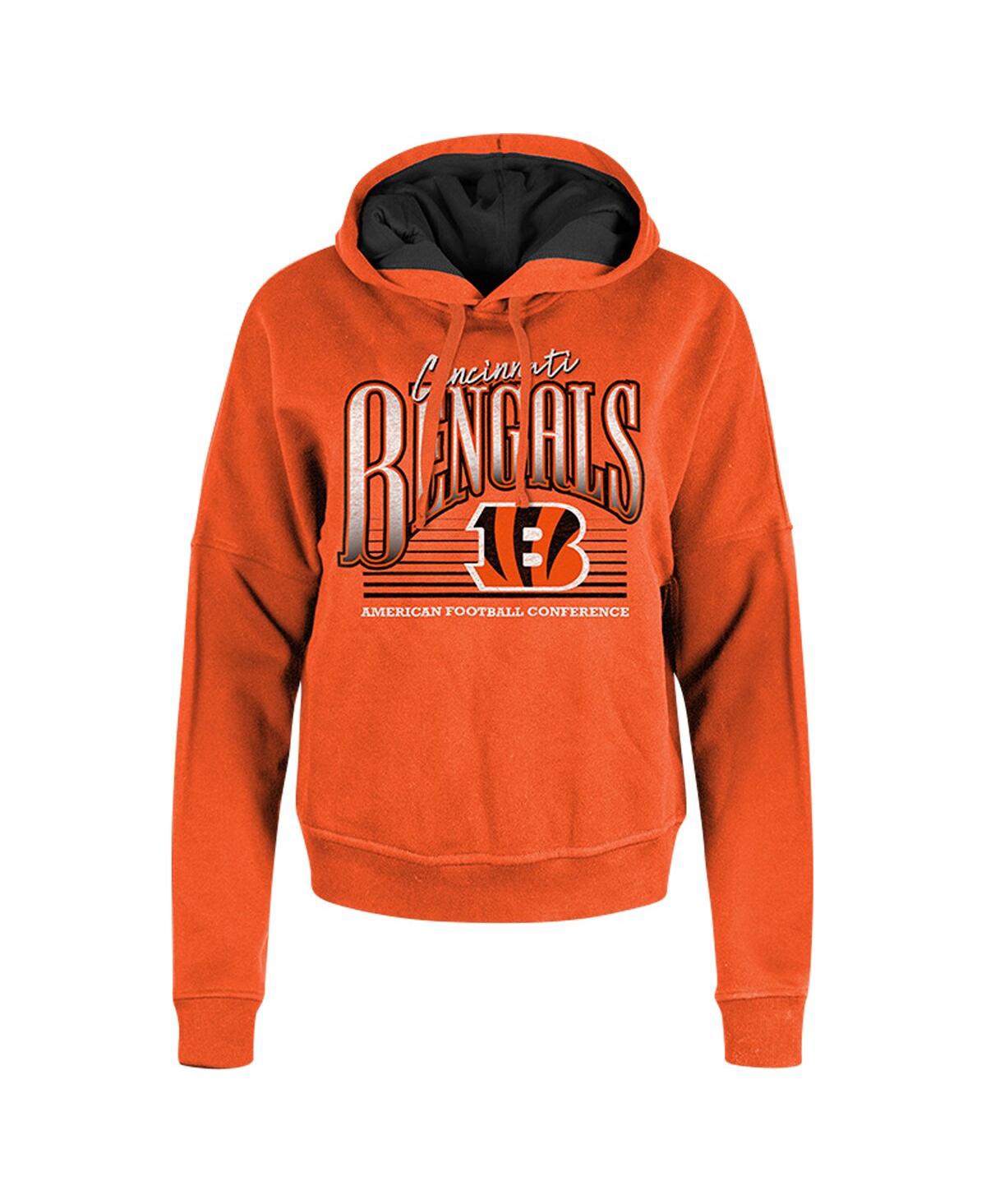 NEW ERA WOMEN'S ORANGE CINCINNATI BENGALS BOXY PULLOVER HOODIE 