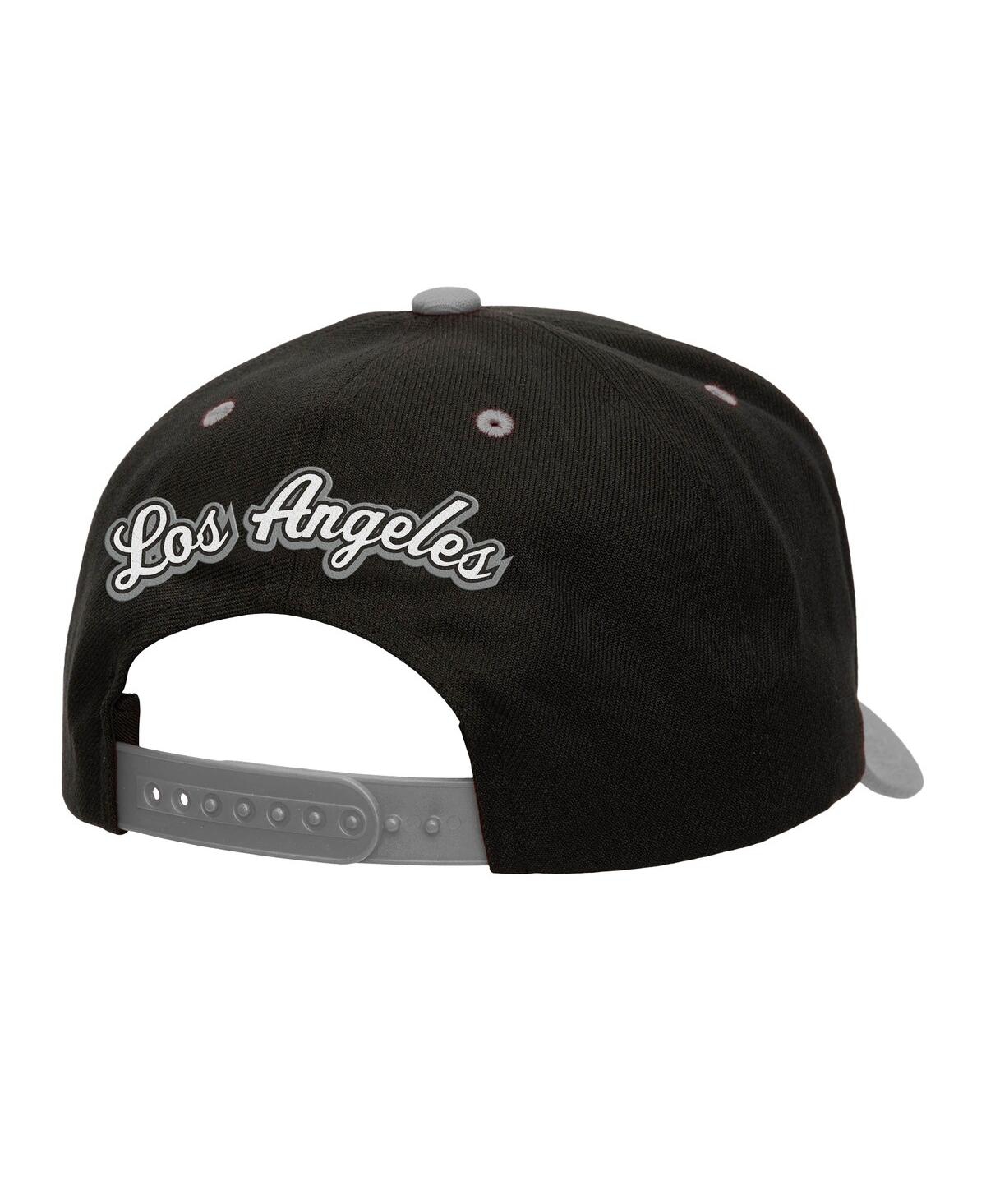 Mitchell & Ness Men's Black/silver Los Angeles Kings Backside Script Two-tone Pro Crown Adjustable Hat In Black,silver