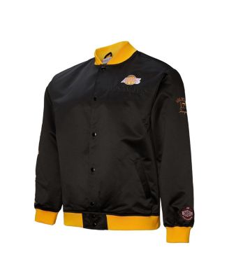 Men's Black Los Angeles Lakers Hardwood Classics Team OG 3.0 Lightweight Satin Full-Snap Jacket