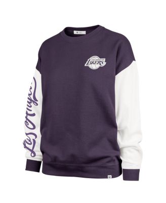 Women's Purple Los Angeles Lakers Plus Size Oversized Rise Andie Pullover Sweatshirt