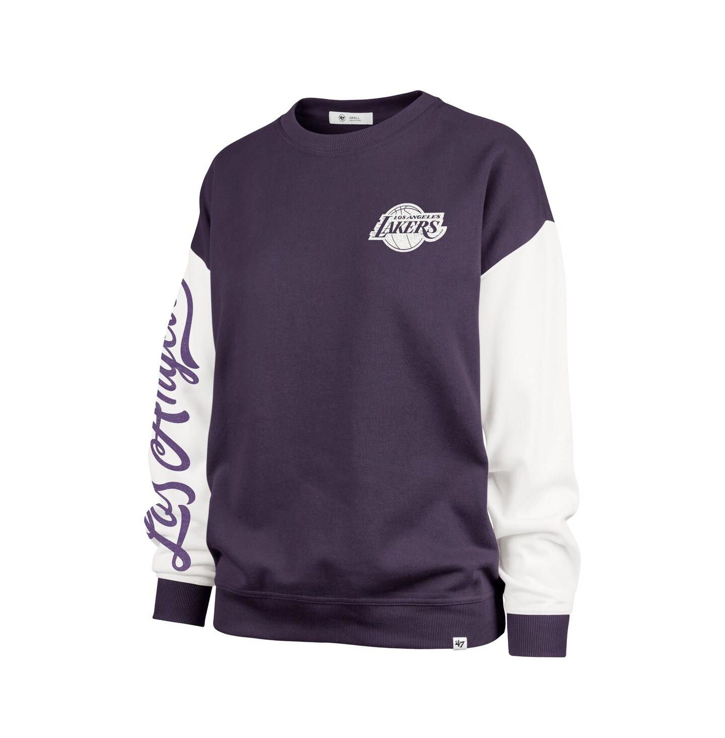 Женская толстовка '47 Brand Purple Los Angeles Lakers Plus Size Oversized Rise Andie Pullover — фото 3