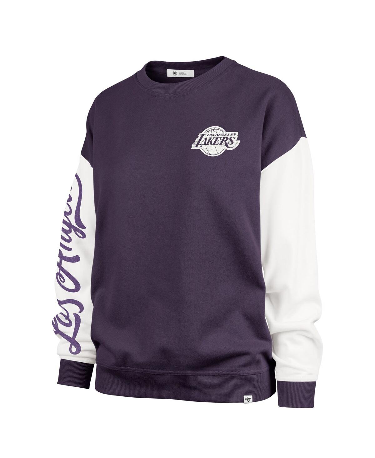 Shop 47 Brand Women's Purple Los Angeles Lakers Plus Size Oversized Rise Andie Pullover Sweatshirt