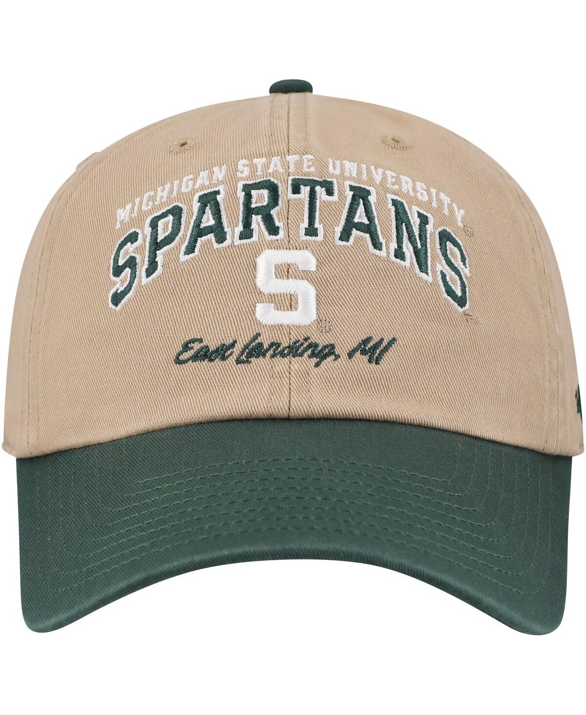 47 Brand Men's Khaki Michigan State Spartans Local Clean Up Adjustable Hat In Khaki