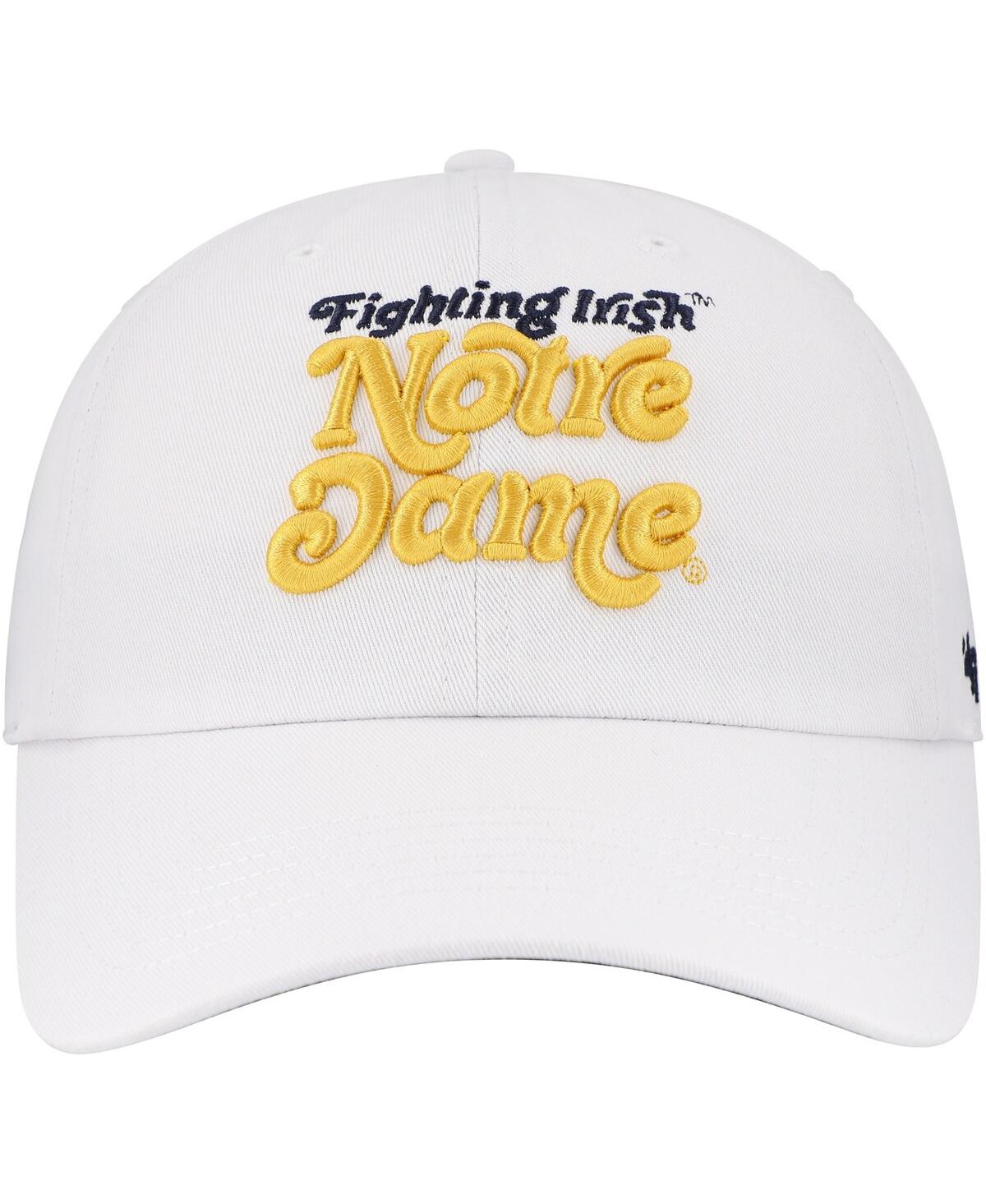 47 Brand Women's White Notre Dame Fighting Irish Pensacola Clean Up Adjustable Hat In White