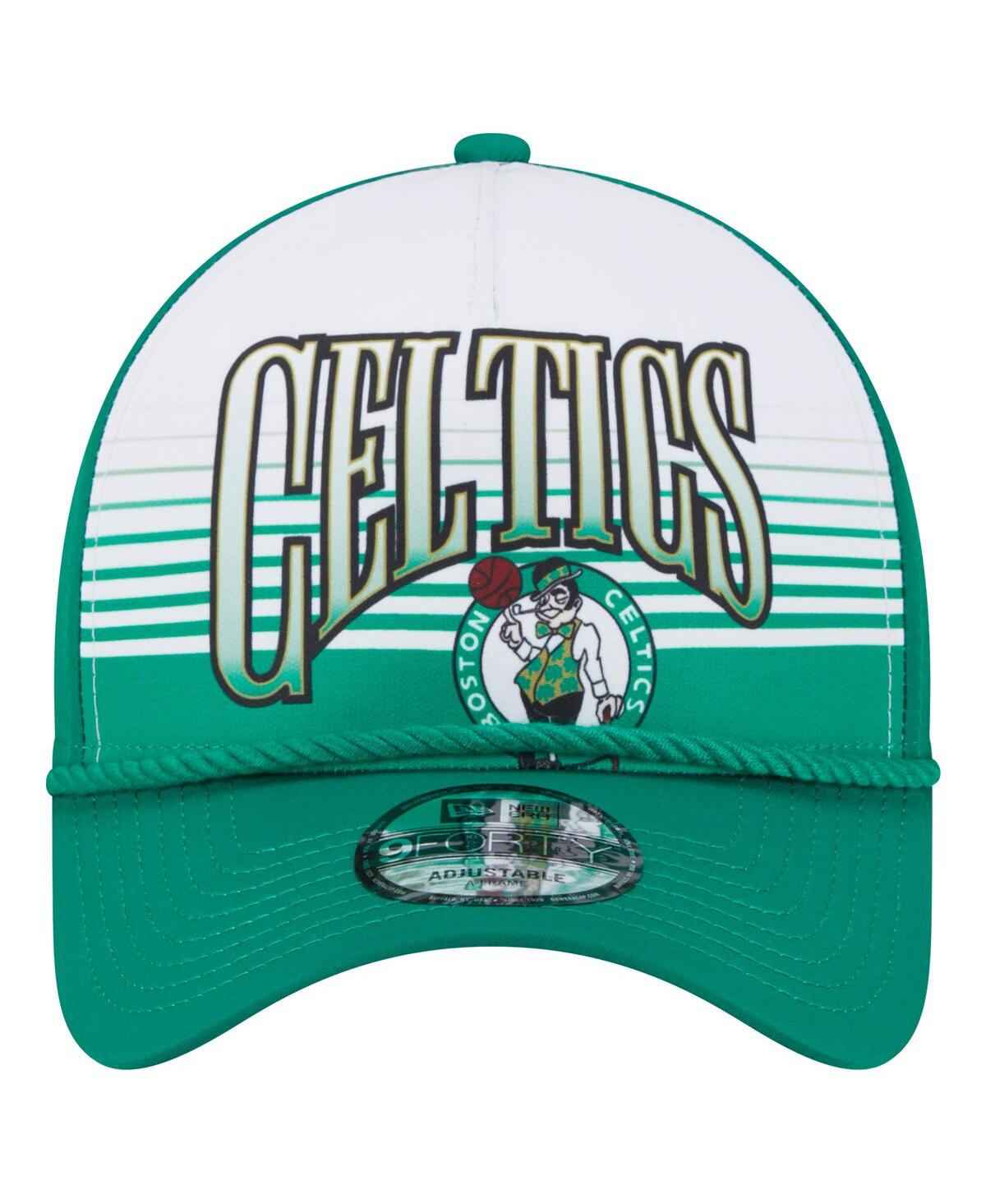 New Era Men's Kelly Green Boston Celtics Throwback Gradient A-frame 9forty Adjustable Hat In Kelly Green