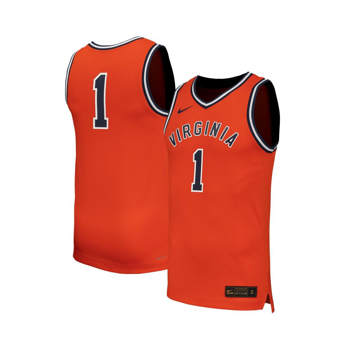 Мужской топ Nike 1 Orange Virginia Cavaliers Throwback Replica Basketball Jersey — фото 1