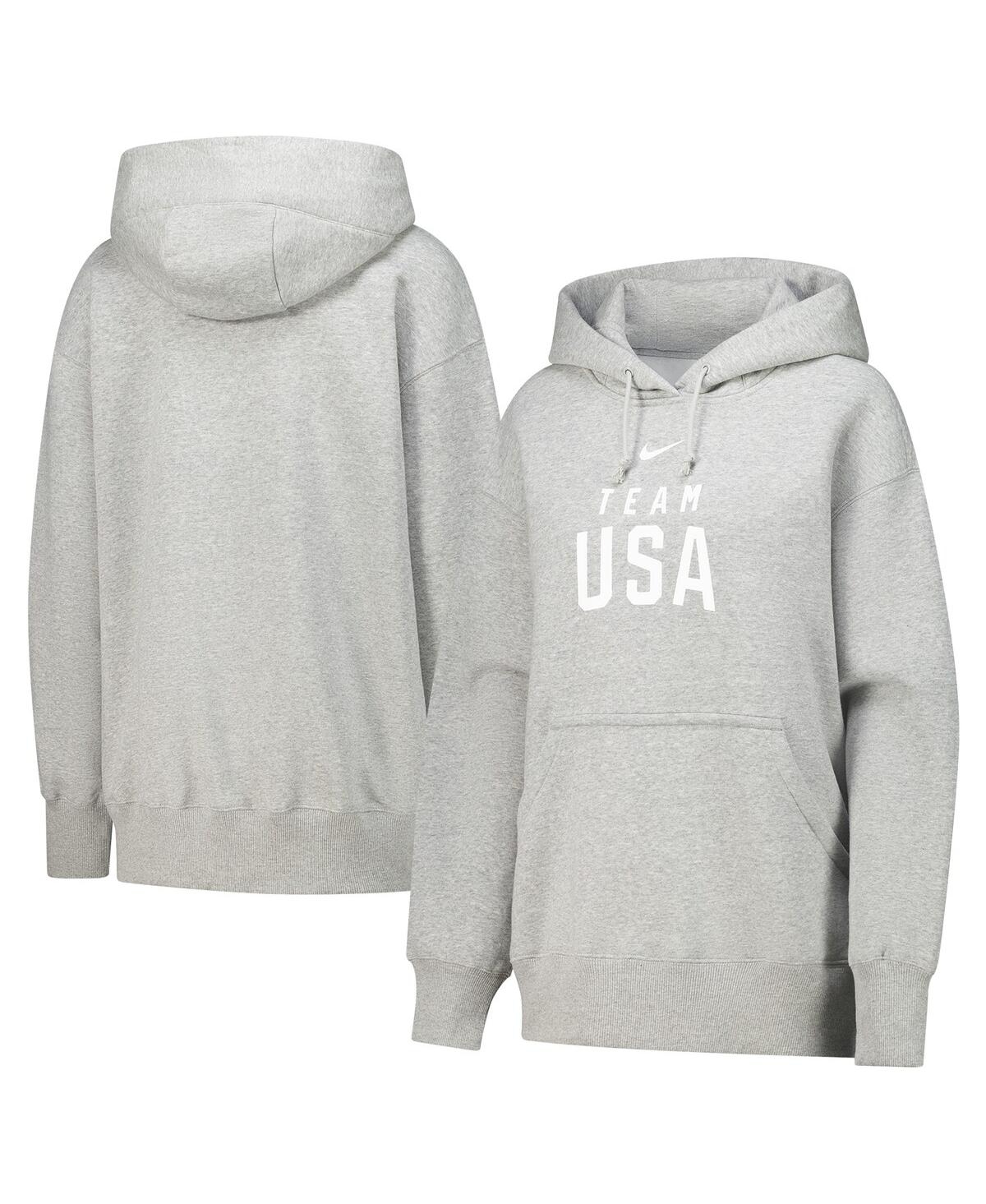Nike Women's Gray Team Usa Phoenix Fleece Pullover Hoodie - Gray