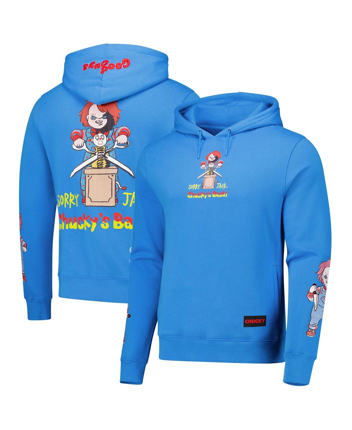 Men's Blue Chucky Long Sleeve Pullover Hoodie - Blue