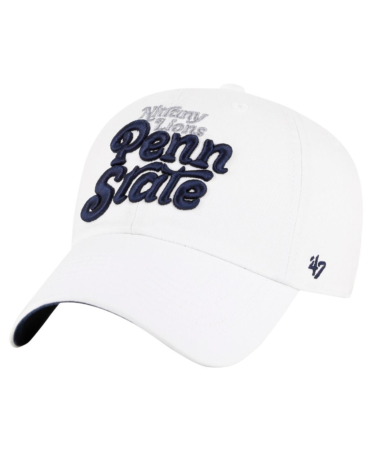 47 Brand Women's White Penn State Nittany Lions Pensacola Clean Up Adjustable Hat In White