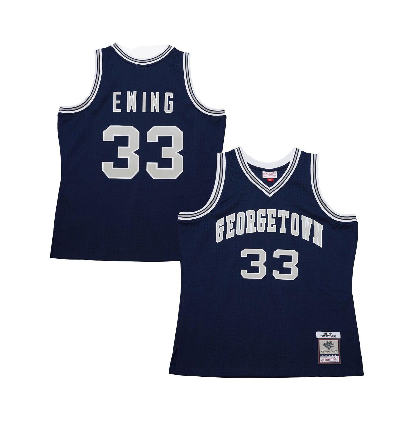 Мужской топ Mitchell & Ness Navy Patrick Ewing Georgetown Hoyas 1983/84 Jersey — фото 1