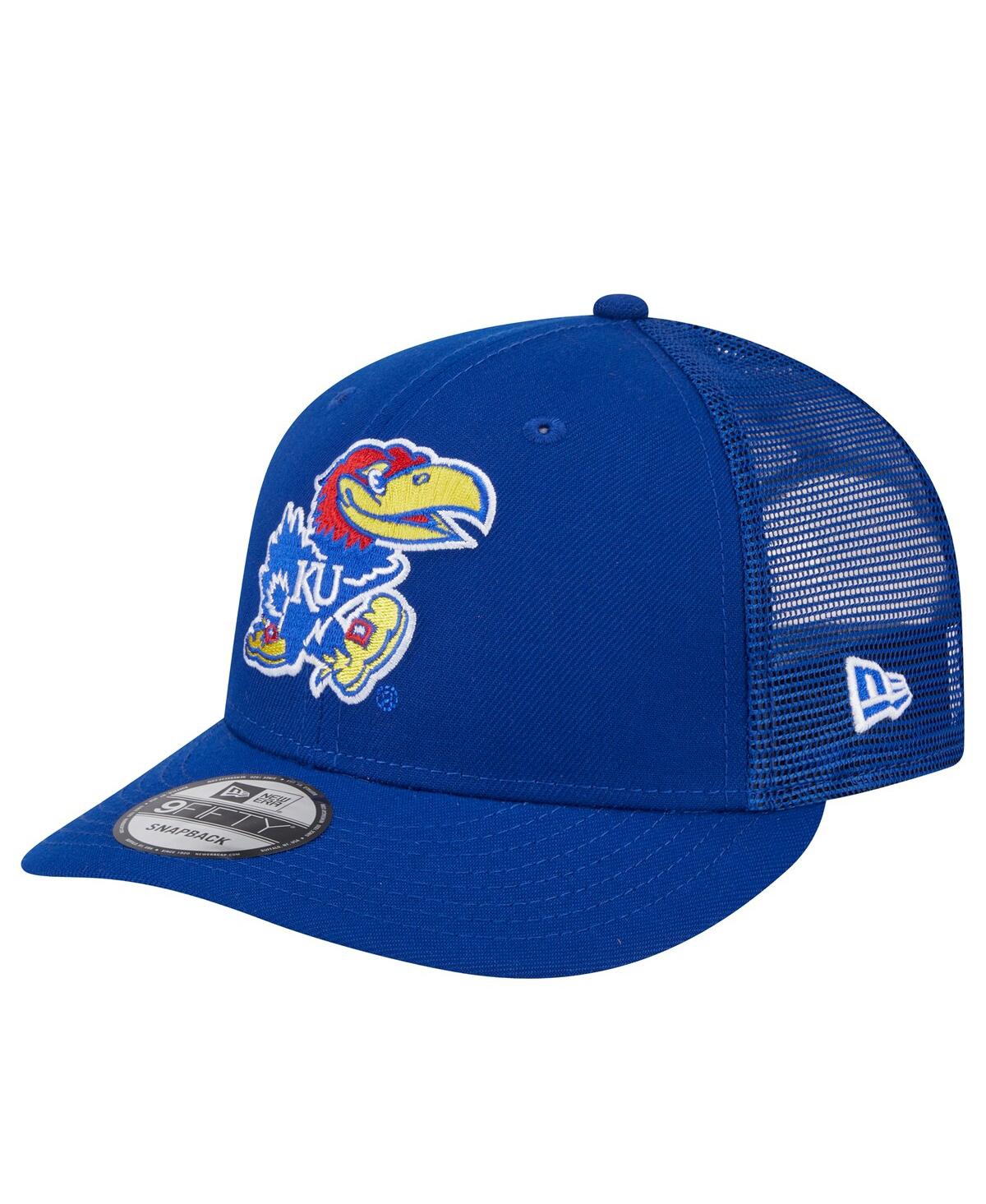 NEW ERA MEN'S ROYAL KANSAS JAYHAWKS TRUCKER 9FIFTY SNAPBACK HAT 