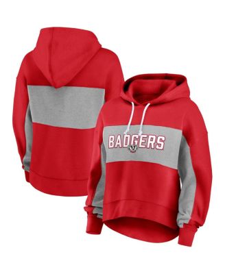 Fanatics - Women's  Red Wisconsin Badgers Filled Stat Sheet Pullover Hoodie