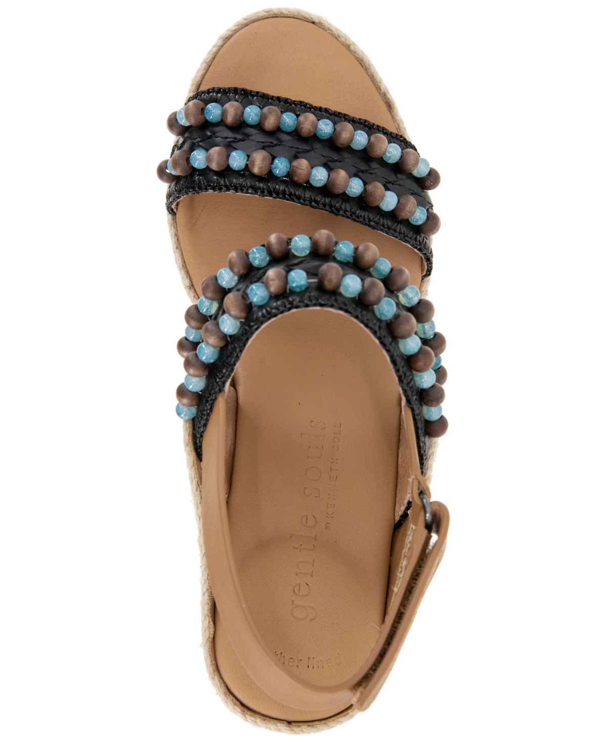 GENTLE SOULS WOMEN'S EVORA BEADED WEDGE SANDALS 