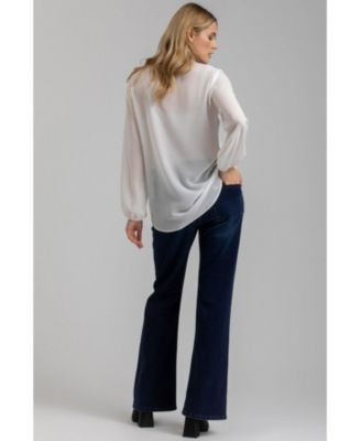 Maternity Slim Fit Hi-Rise Flare Jeans with Elastic Waistband