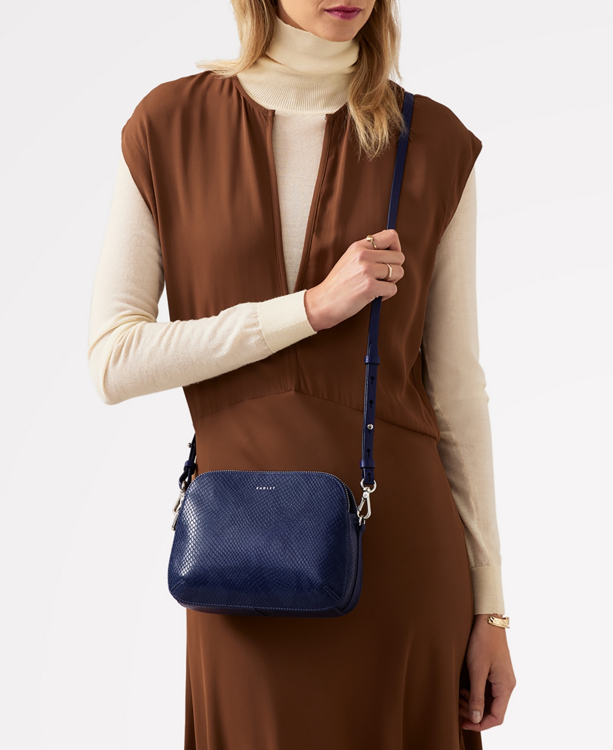 Dukes Place Leather Zip Top Crossbody - Evenfall