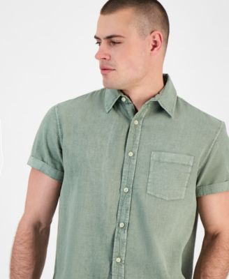Men's Blake Linen Chambray Short Sleeve Button-Front Shirt