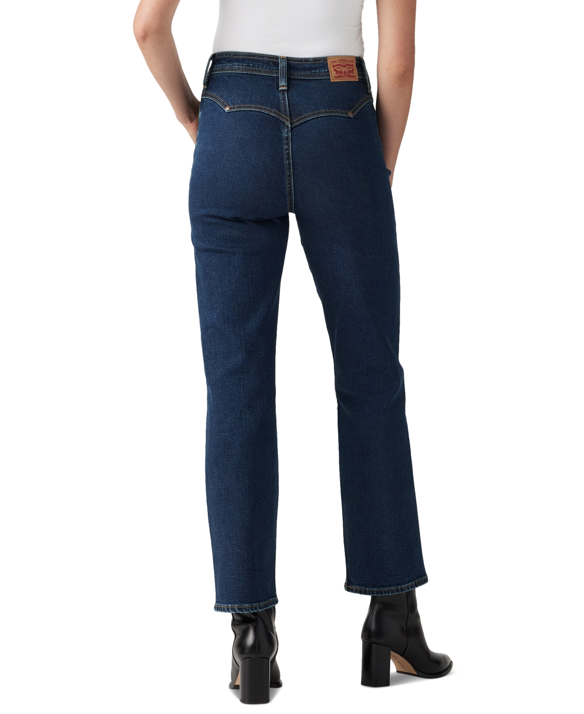 Levi's Women's Ribcage High Rise Straight Ankle Jeans In Silver Lode