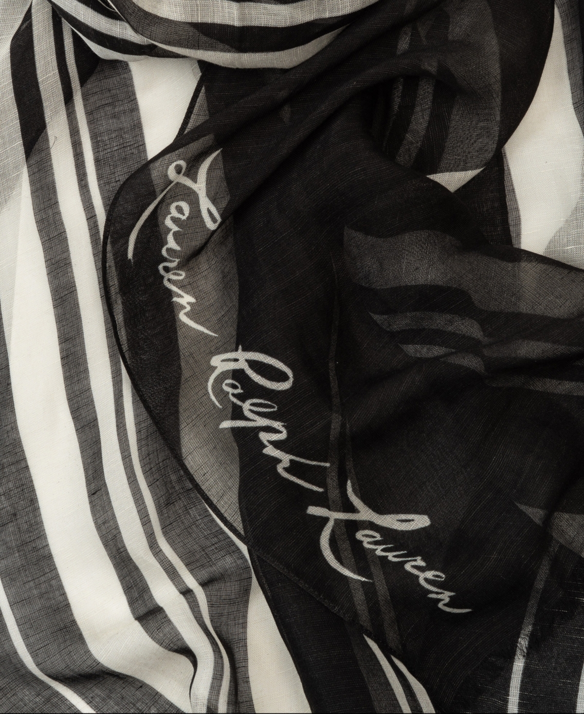 Ralph Lauren Stripe Wrap In Black