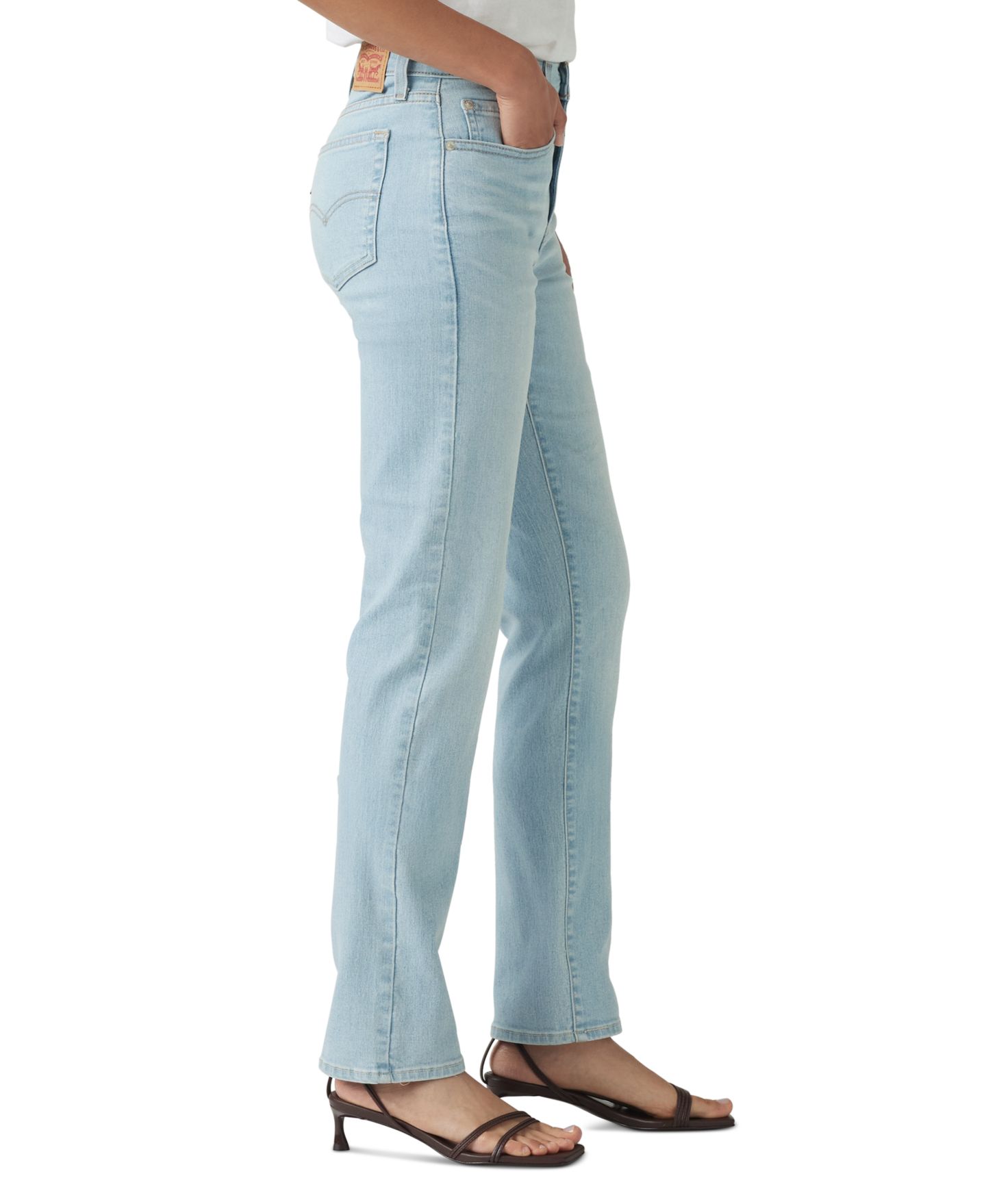 Женские джинсы Levi's 724 Straight-Leg, цвет: Индиго светлый — фото 4