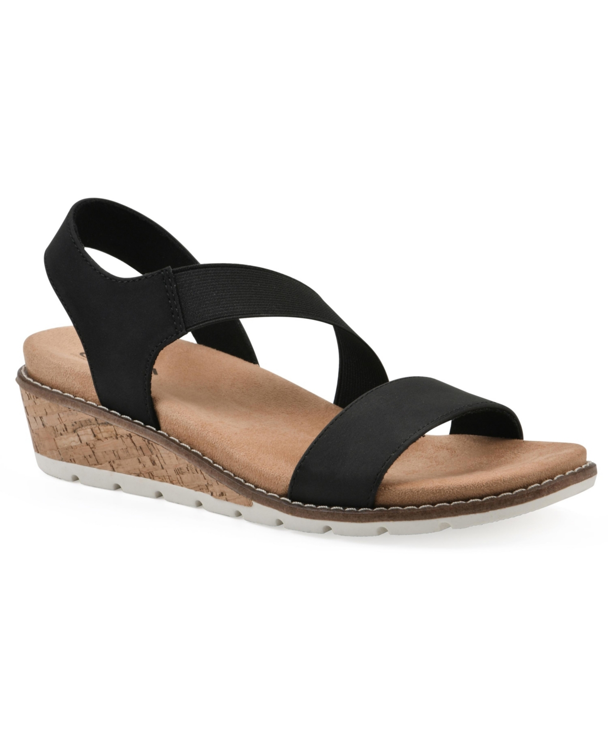 Cliffs By White Mountain Tinnley Wedge Sandal In Black Nubuck