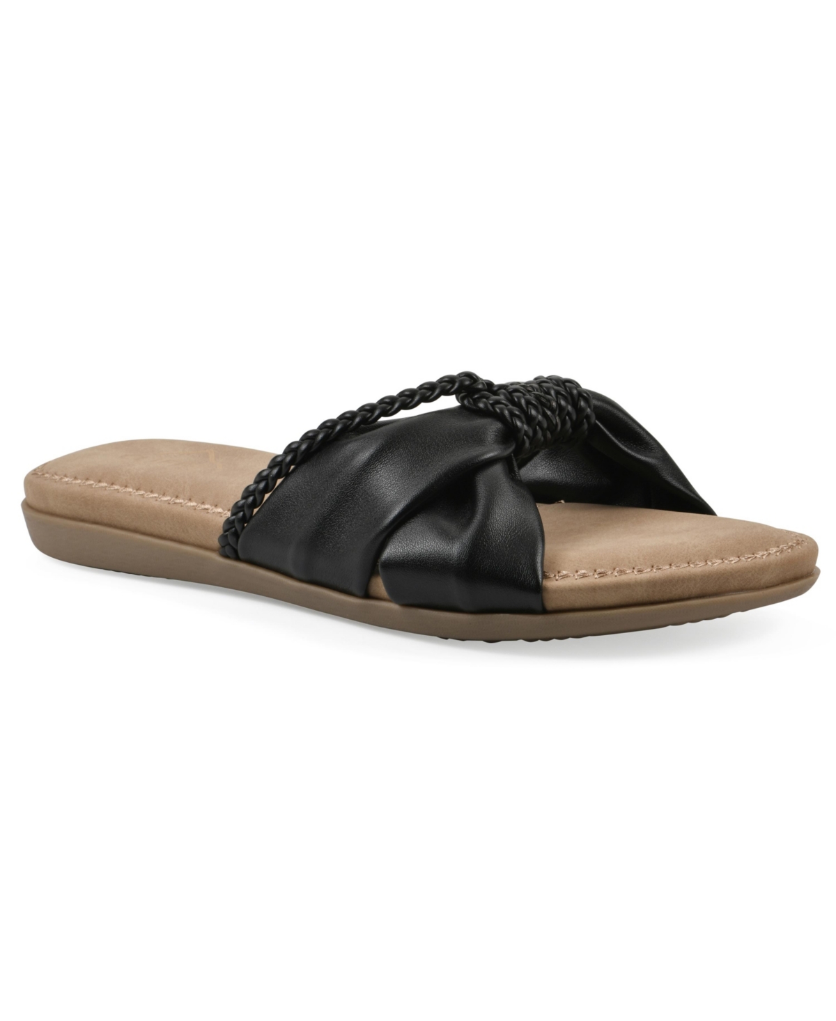 Cliffs By White Mountain Fasha Slide Sandal In Black Smooth