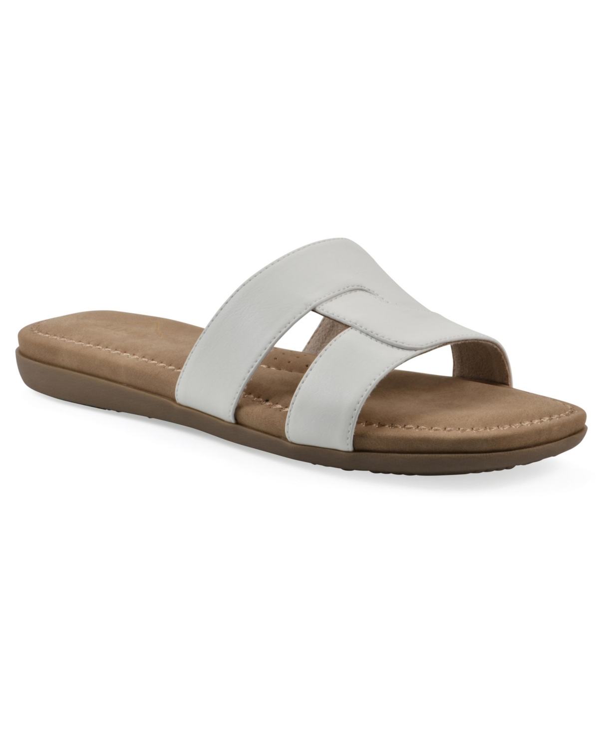 Cliffs By White Mountain Fraida Slide Sandal In White Nubuck