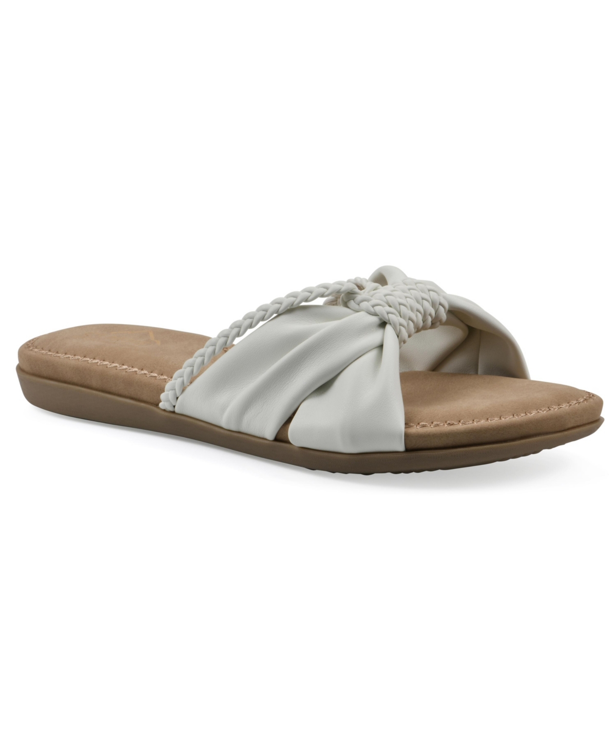 Cliffs By White Mountain Fasha Slide Sandal In White Smooth