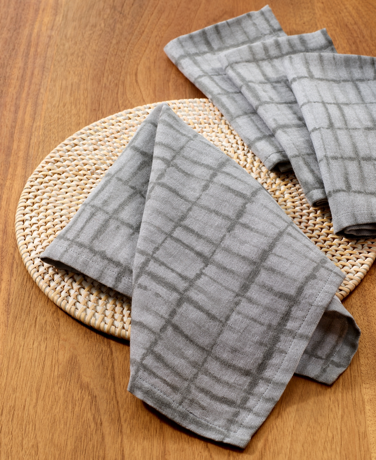 Oake Dye Natural Napkins, Set Of 4, Exclusively At Macy's In Gray