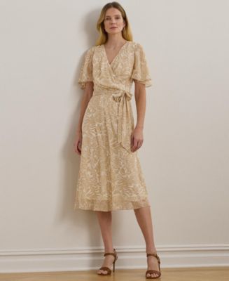 【Lauren Ralph Lauren】Crinkle ette Shift Dress Lauren Ralph Lauren Women's Crinkle Georgette Shift Dress