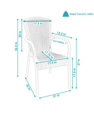 Faux Wood Design Plastic All-Weather Commercial-Grade Segesta Indoor/Outdoor Patio Dining Chair