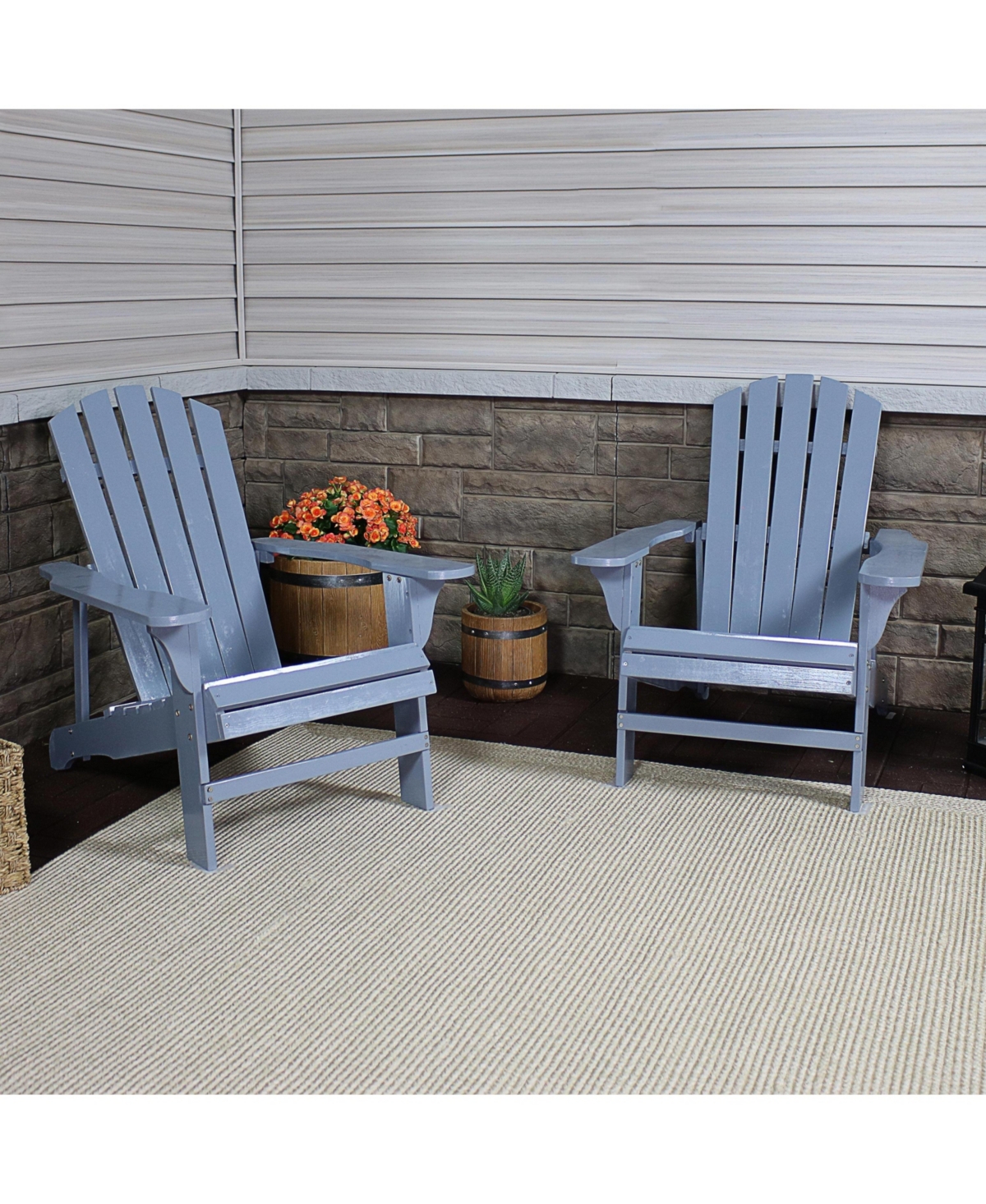 Fir Wood Painted Finish Coastal Bliss Outdoor Adirondack Chair