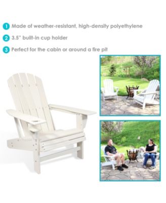Outdoor Lake Style Adirondack Chair with Cup Holder
