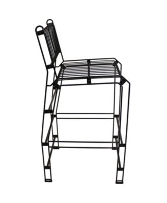 Indoor/Outdoor Furniture Steel Wire Bar-Height Dining Chair - Black