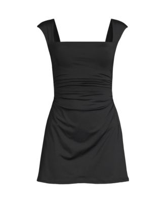 Women's Smoothing Square Neck Ruched Swim Dress Swimsuit