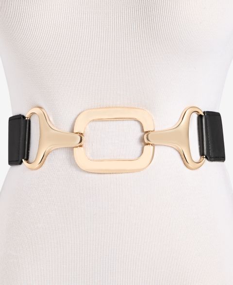 Женский ремень I.N.C. International Concepts Chunky Interlock Stretch, цвет: Чёрный золотой